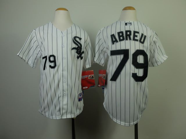 Youth Chicago White Sox 79 Abreu White MLB Jerseys